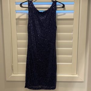 💎 Blue sequin party dress made by Crystal Doll